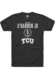 Charles O’Bannon Jr  TCU Horned Frogs Black Rally NIL Sport Icon Short Sleeve T Shirt