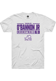 Charles O’Bannon Jr  TCU Horned Frogs White Rally NIL Stacked Box Short Sleeve T Shirt