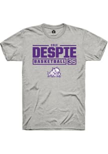 Cole Despie  TCU Horned Frogs Ash Rally NIL Stacked Box Short Sleeve T Shirt