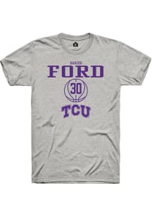 Darius Ford  TCU Horned Frogs Ash Rally NIL Sport Icon Short Sleeve T Shirt