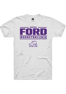 Darius Ford  TCU Horned Frogs White Rally NIL Stacked Box Short Sleeve T Shirt