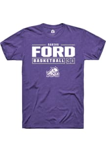Darius Ford  TCU Horned Frogs Purple Rally NIL Stacked Box Short Sleeve T Shirt