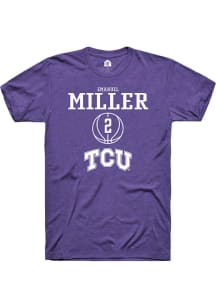 Emanuel Miller  TCU Horned Frogs Purple Rally NIL Sport Icon Short Sleeve T Shirt