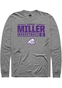 Emanuel Miller  TCU Horned Frogs Graphite Rally NIL Stacked Box Long Sleeve T Shirt