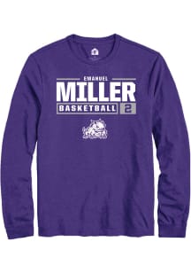 Emanuel Miller  TCU Horned Frogs Purple Rally NIL Stacked Box Long Sleeve T Shirt