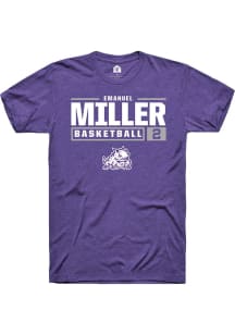 Emanuel Miller  TCU Horned Frogs Purple Rally NIL Stacked Box Short Sleeve T Shirt