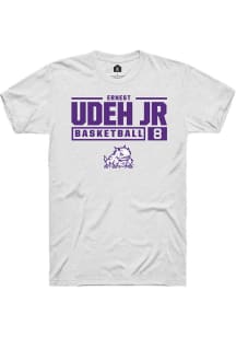 Ernest Udeh Jr  TCU Horned Frogs White Rally NIL Stacked Box Short Sleeve T Shirt