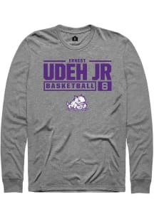 Ernest Udeh Jr  TCU Horned Frogs Graphite Rally NIL Stacked Box Long Sleeve T Shirt