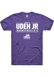 Ernest Udeh Jr  TCU Horned Frogs Purple Rally NIL Stacked Box Short Sleeve T Shirt