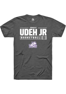 Ernest Udeh Jr  TCU Horned Frogs Dark Grey Rally NIL Stacked Box Short Sleeve T Shirt