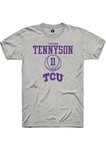 Trevian Tennyson  TCU Horned Frogs Ash Rally NIL Sport Icon Short Sleeve T Shirt