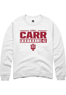 Lanell Carr  Rally Indiana Hoosiers Mens White NIL Stacked Box Long Sleeve Crew Sweatshirt