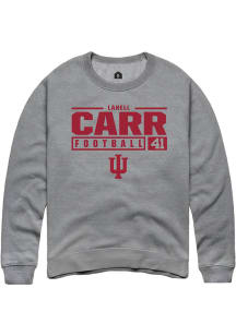 Lanell Carr  Rally Indiana Hoosiers Mens Graphite NIL Stacked Box Long Sleeve Crew Sweatshirt