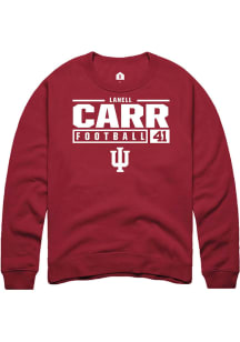 Lanell Carr  Rally Indiana Hoosiers Mens Red NIL Stacked Box Long Sleeve Crew Sweatshirt