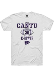 Evan Cantu  K-State Wildcats White Rally NIL Sport Icon Short Sleeve T Shirt