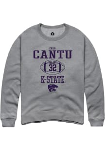 Evan Cantu  Rally K-State Wildcats Mens Graphite NIL Sport Icon Long Sleeve Crew Sweatshirt