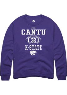 Evan Cantu  Rally K-State Wildcats Mens Purple NIL Sport Icon Long Sleeve Crew Sweatshirt