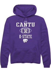 Evan Cantu  Rally K-State Wildcats Mens Purple NIL Sport Icon Long Sleeve Hoodie
