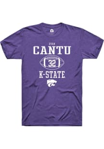 Evan Cantu  K-State Wildcats Purple Rally NIL Sport Icon Short Sleeve T Shirt