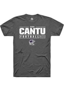 Evan Cantu  K-State Wildcats Dark Grey Rally NIL Stacked Box Short Sleeve T Shirt