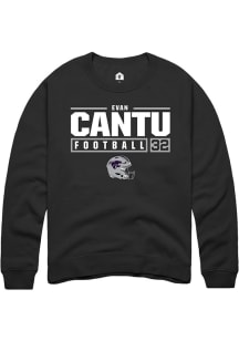 Evan Cantu  Rally K-State Wildcats Mens Black NIL Stacked Box Long Sleeve Crew Sweatshirt