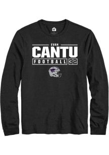 Evan Cantu  K-State Wildcats Black Rally NIL Stacked Box Long Sleeve T Shirt