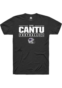 Evan Cantu  K-State Wildcats Black Rally NIL Stacked Box Short Sleeve T Shirt