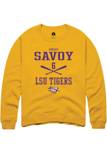 Abigail Savoy  Rally LSU Tigers Mens Gold NIL Sport Icon Long Sleeve Crew Sweatshirt