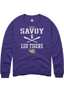 Abigail Savoy  Rally LSU Tigers Mens Purple NIL Sport Icon Long Sleeve Crew Sweatshirt