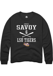 Abigail Savoy  Rally LSU Tigers Mens Black NIL Sport Icon Long Sleeve Crew Sweatshirt