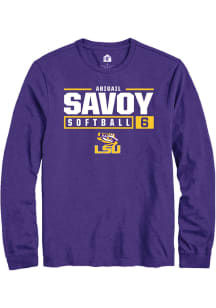 Abigail Savoy  LSU Tigers Purple Rally NIL Stacked Box Long Sleeve T Shirt