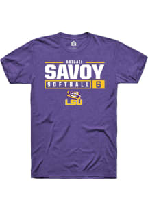 Abigail Savoy  LSU Tigers Purple Rally NIL Stacked Box Short Sleeve T Shirt