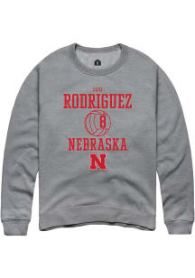 Lexi Rodriguez Rally Mens Graphite Nebraska Cornhuskers NIL Sport Icon Crew Sweatshirt