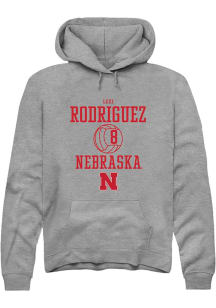 Lexi Rodriguez Rally Mens Graphite Nebraska Cornhuskers NIL Sport Icon Hooded Sweatshirt