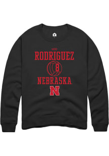 Lexi Rodriguez Rally Mens Black Nebraska Cornhuskers NIL Sport Icon Crew Sweatshirt