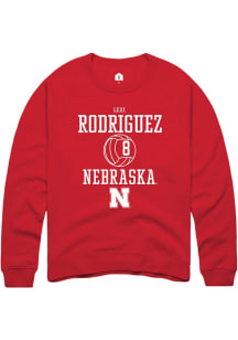 Lexi Rodriguez Rally Mens Red Nebraska Cornhuskers NIL Sport Icon Crew Sweatshirt