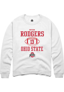 Bryson Rodgers  Rally Ohio State Buckeyes Mens White NIL Sport Icon Long Sleeve Crew Sweatshirt