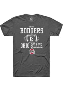 Bryson Rodgers  Ohio State Buckeyes Dark Grey Rally NIL Sport Icon Short Sleeve T Shirt