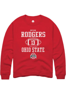 Bryson Rodgers  Rally Ohio State Buckeyes Mens Red NIL Sport Icon Long Sleeve Crew Sweatshirt