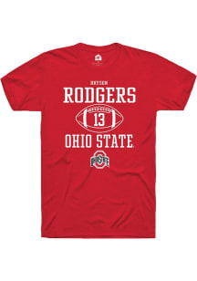 Bryson Rodgers  Ohio State Buckeyes Red Rally NIL Sport Icon Short Sleeve T Shirt