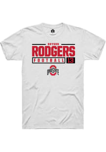 Bryson Rodgers  Ohio State Buckeyes White Rally NIL Stacked Box Short Sleeve T Shirt