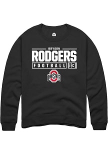 Bryson Rodgers  Rally Ohio State Buckeyes Mens Black NIL Stacked Box Long Sleeve Crew Sweatshirt