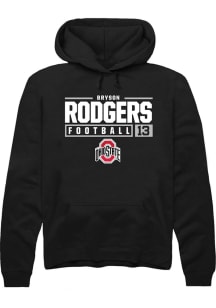 Bryson Rodgers  Rally Ohio State Buckeyes Mens Black NIL Stacked Box Long Sleeve Hoodie