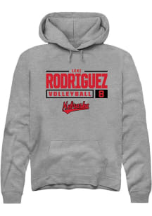 Lexi Rodriguez Rally Mens Graphite Nebraska Cornhuskers NIL Stacked Box Hooded Sweatshirt