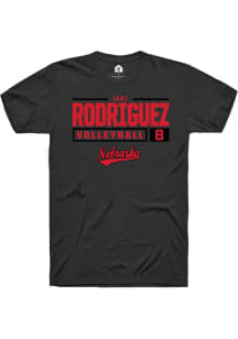 Lexi Rodriguez  Nebraska Cornhuskers Black Rally NIL Stacked Box Short Sleeve T Shirt