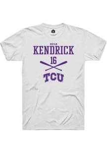 Micah Kendrick  TCU Horned Frogs White Rally NIL Sport Icon Short Sleeve T Shirt