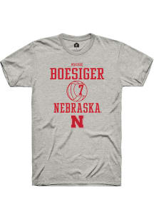 Maisie Boesiger Ash Nebraska Cornhuskers NIL Sport Icon Short Sleeve T Shirt