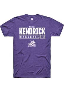 Micah Kendrick  TCU Horned Frogs Purple Rally NIL Stacked Box Short Sleeve T Shirt