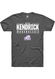 Micah Kendrick  TCU Horned Frogs Dark Grey Rally NIL Stacked Box Short Sleeve T Shirt