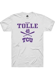 Payton Tolle  TCU Horned Frogs White Rally NIL Sport Icon Short Sleeve T Shirt